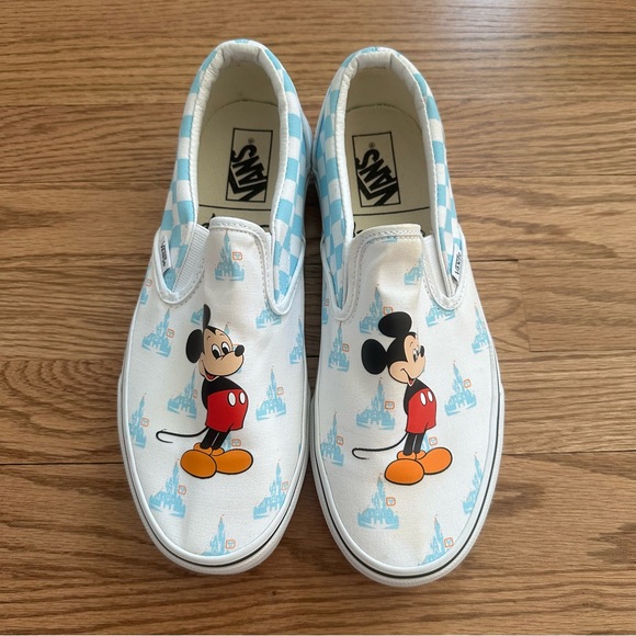 Vans Disney 50th Anniversary Mickey Mouse Unisex Blue & White Checkered Vans - Picture 1 of 8